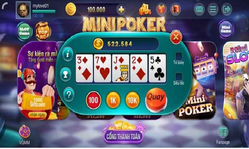 Khám phá ưu điểm hấp dẫn của trò chơi Nổ Hũ Mini Poker